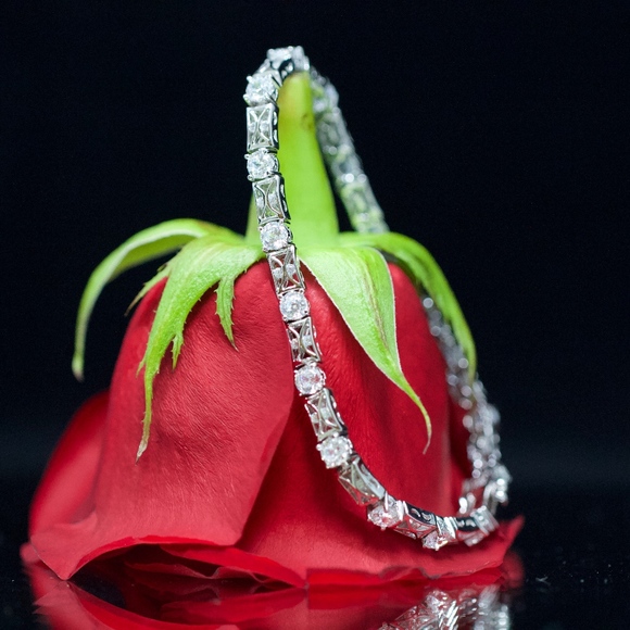 925S Tacori White Topaz Tennis Bracelet - Picture 6 of 8